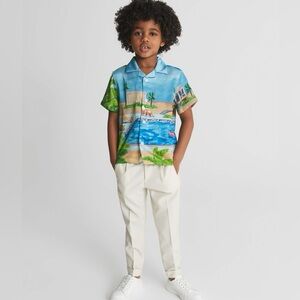 New! Reiss Retreat Cuban Paint Button Up Shirt